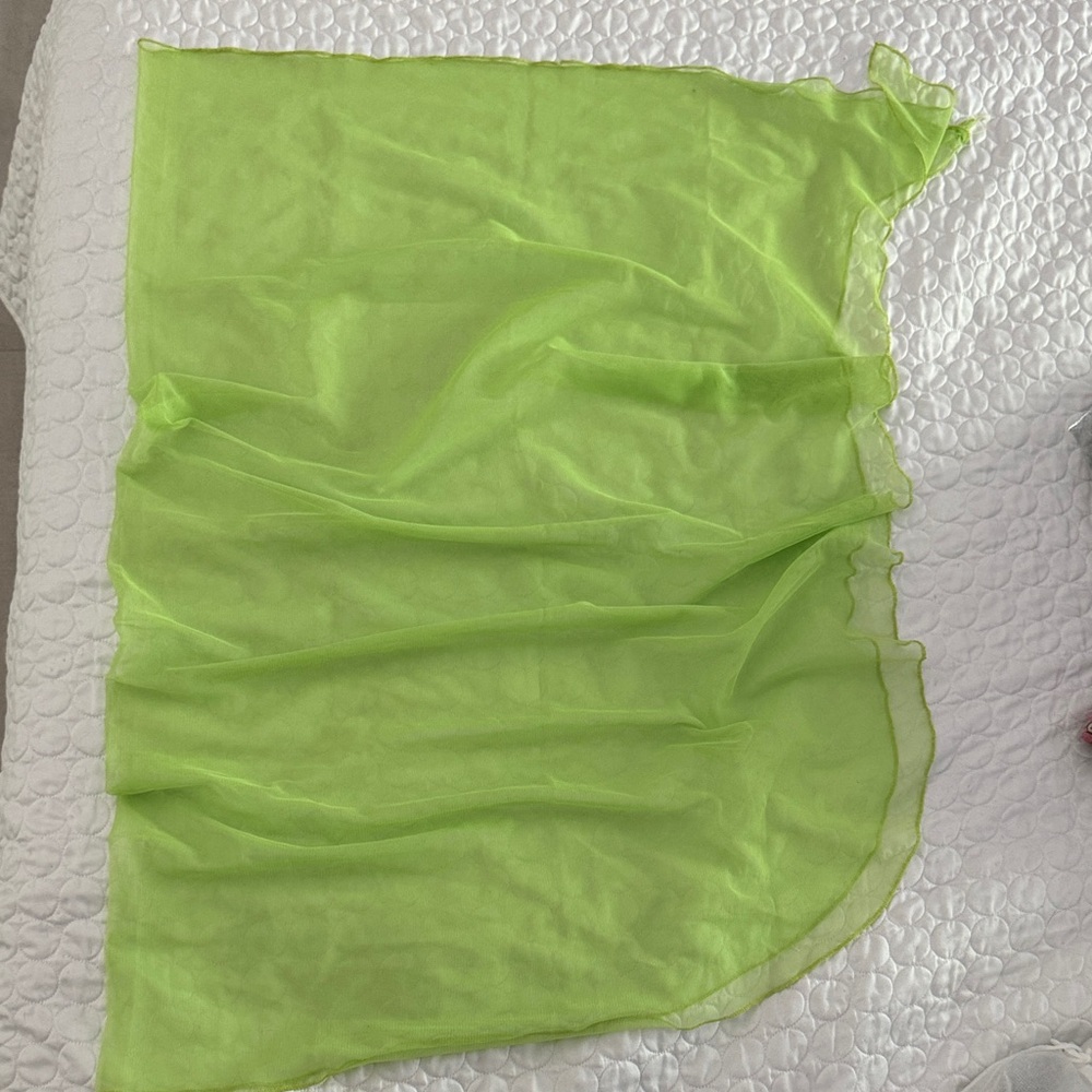 Women no size Lime Green Sheer swimwear beach sarong mesh
